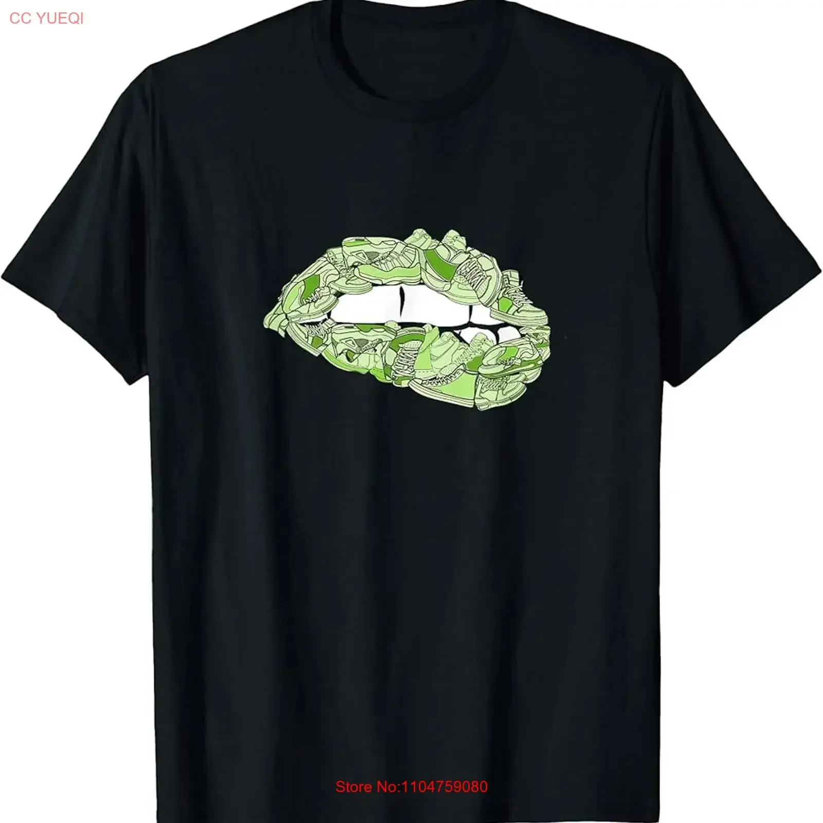 Female Sneakerhead Sneaker Lips Green T Shirt vintage Washed fashion graphic Soft homme Slightly Stretched