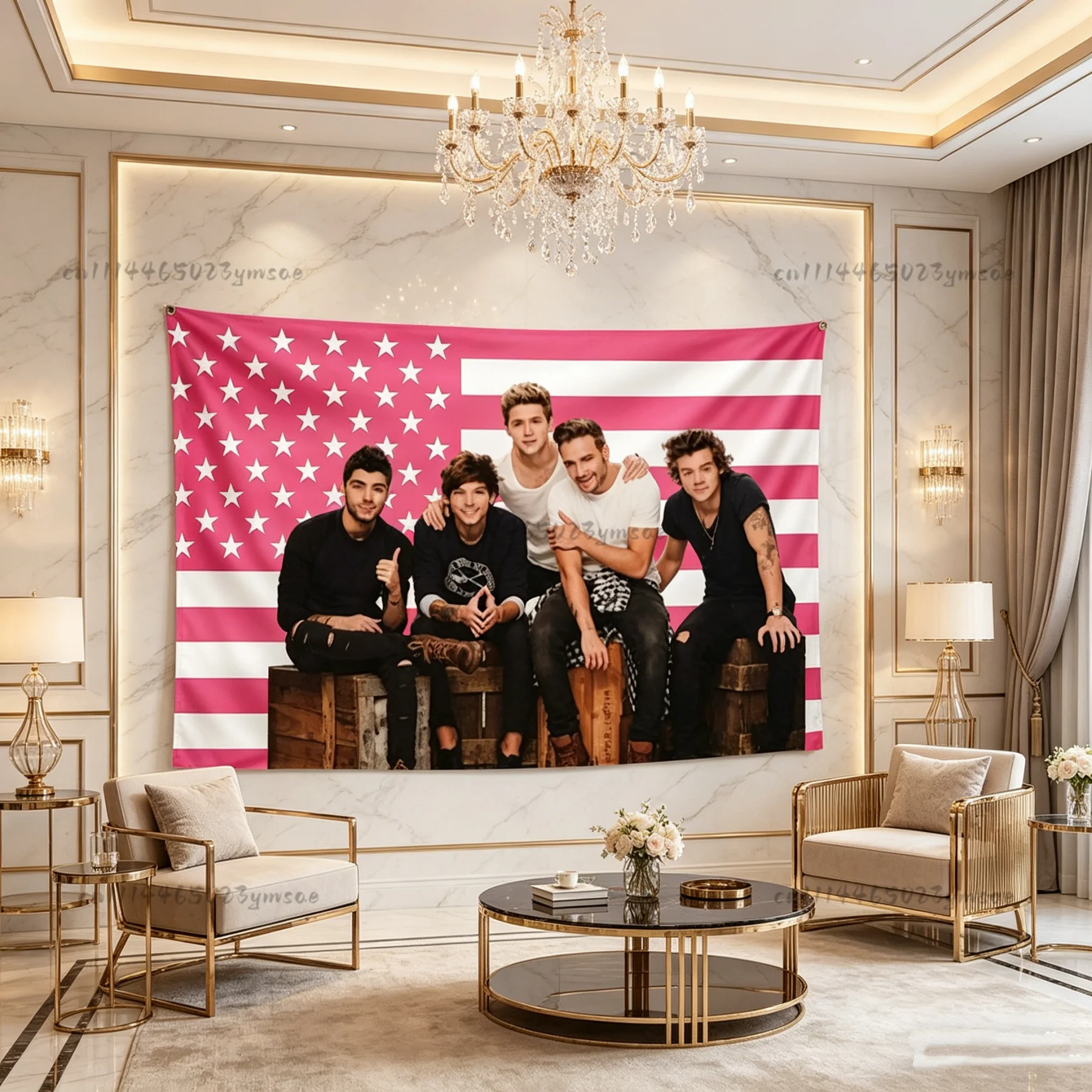 Hudson Williams Pink American Flag Tapestry heated Rivalry House Banner Aesthetic Bedroom Dormitory Background Cloth Fans Gifts