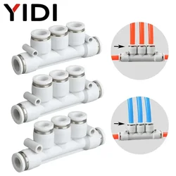 5pcs PKG PK Manifold Connection Quick Air Hose Fitting 12 10 8 6 4 Pipe Tube Pneumatic Push-Fit Connector 4MM 6MM 8MM 10MM 12MM