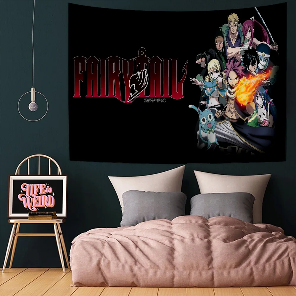 Cartoon F-Fairy Tail Tapestry Anime Tapestry Hanging Tarot Hippie Wall Rugs Dorm Wall Hanging Sheets