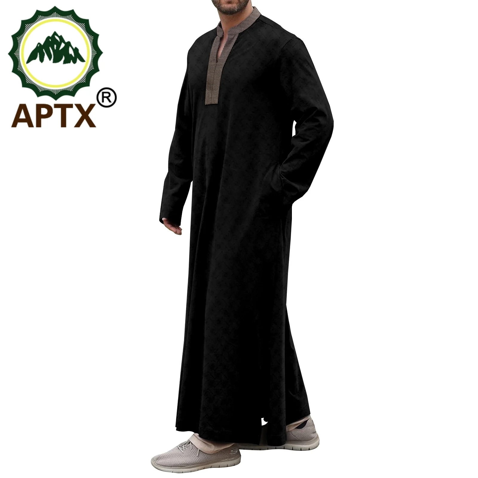 Muslim Mens Robe Africaine Jubba Thobe Muslim Robe Long Sleeve Coat Saudi Arab Kaftan Middle East Islamic Clothing 2416102