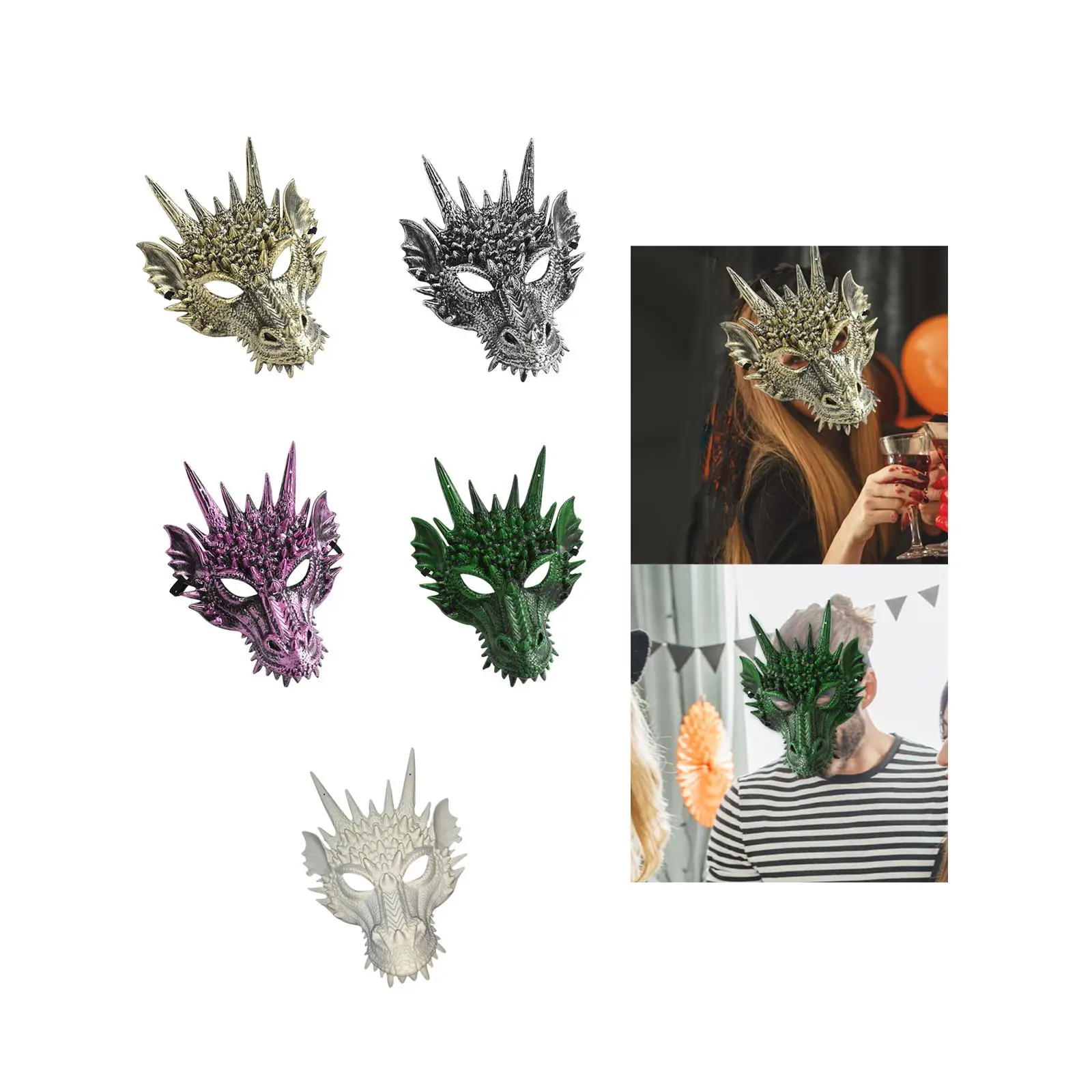 Nowe rekwizyty na Halloween 3D maska smoka rekwizyty nakrycie głowy zwierzęca maska dla dzieci dorosły kostium na Halloween festiwal dekoracje świąteczne