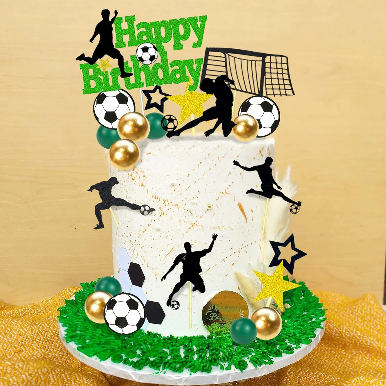 37PCS Sport Kuchen Dekoration mit Fußball Fußball Baseball Basketball Tennis Golf für Jungen Sport Thema Geburtstag Party Supplies – Detail 10