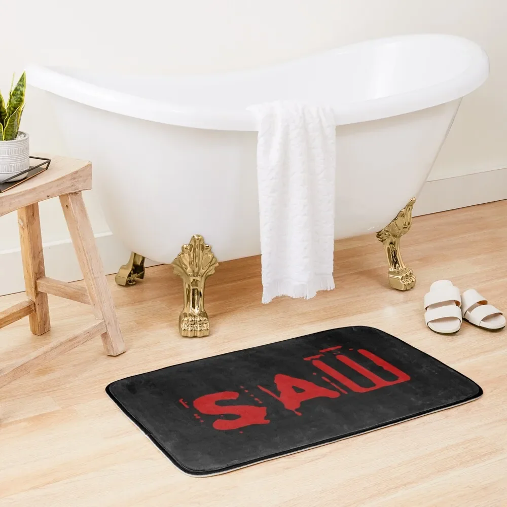 

Saw movie logo horror Bath Mat Carpets For Bathrooms Entrance Door Bathroom Accessory Anti-Slip Bathtub Mat