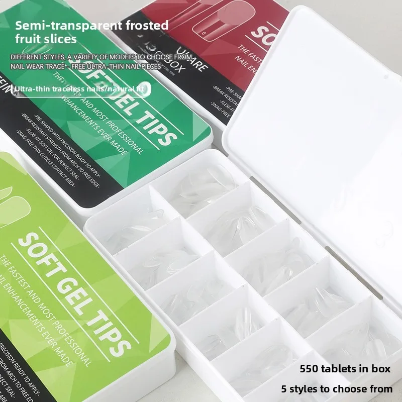 

550pcs Soft Gel Nail Tips Medium Short Almond Full Cover Opaque Extension Tools Acrylic Print on Nails Decoration DIY Manicure