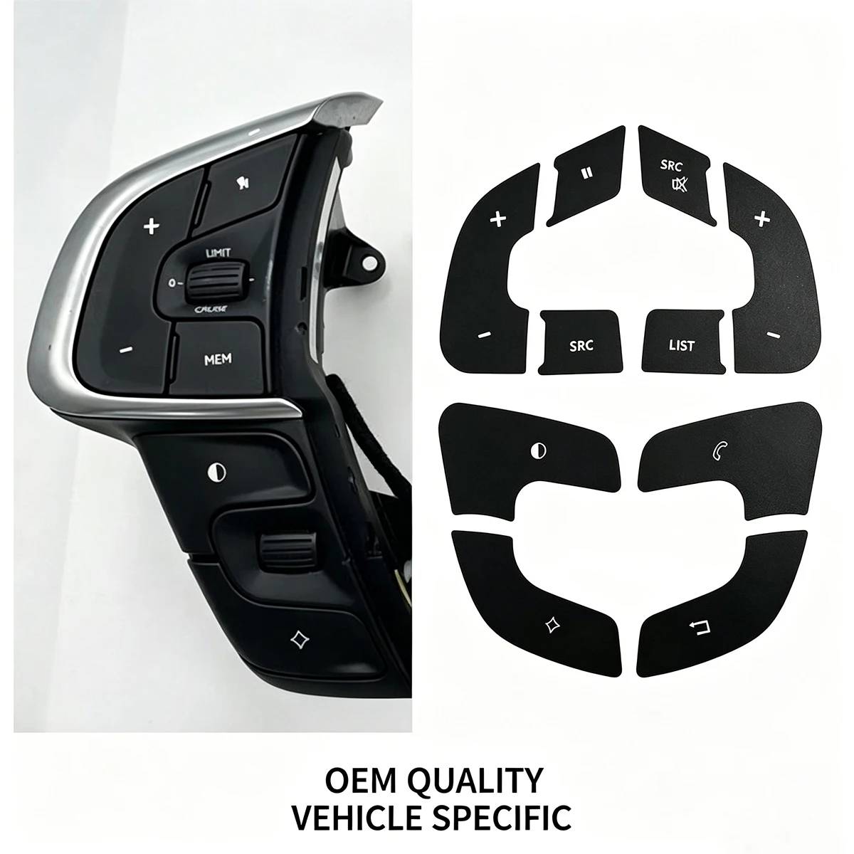 For Citroen C4L Worn Steering Wheel Multifunction Button Repair Sticker Switch Cover Decal