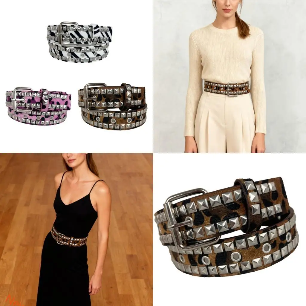 

Adjustable Furry Leopard Belt Comfortable Waistband for Everyday Outfits LXAD