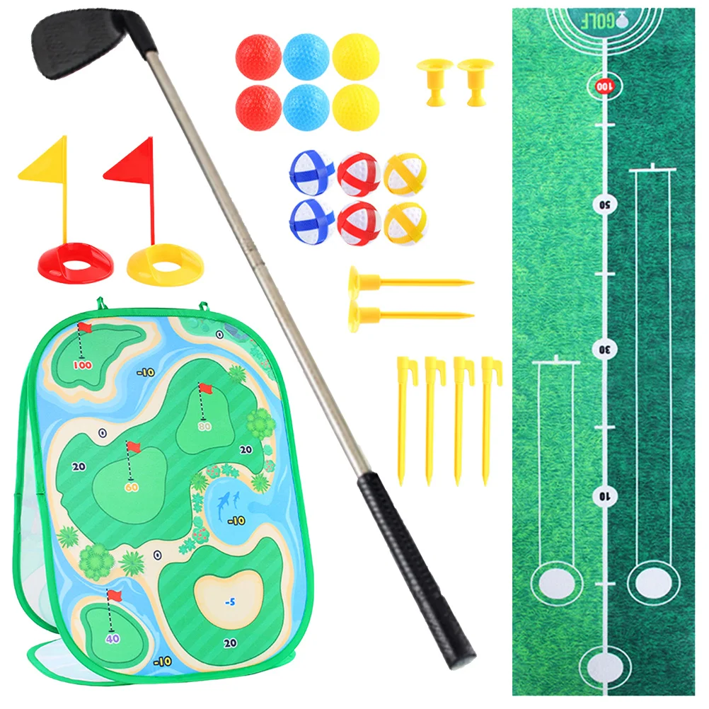 1 Set Gioco da golf Playset Set da golf per bambini Tappetino da pratica portatile Divertimento per interni ed esterni Regalo educativo Giocattoli sportivi per bambini