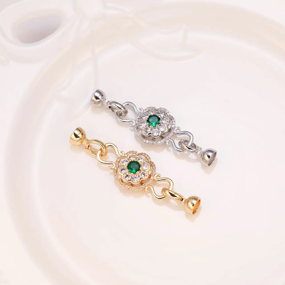 1pcs Copper-plated Gold-inlaid Zirconium DIY Pearl Chain Buckle Accessorie Necklace Bracelet Connecting Buckle Jewelry Materials