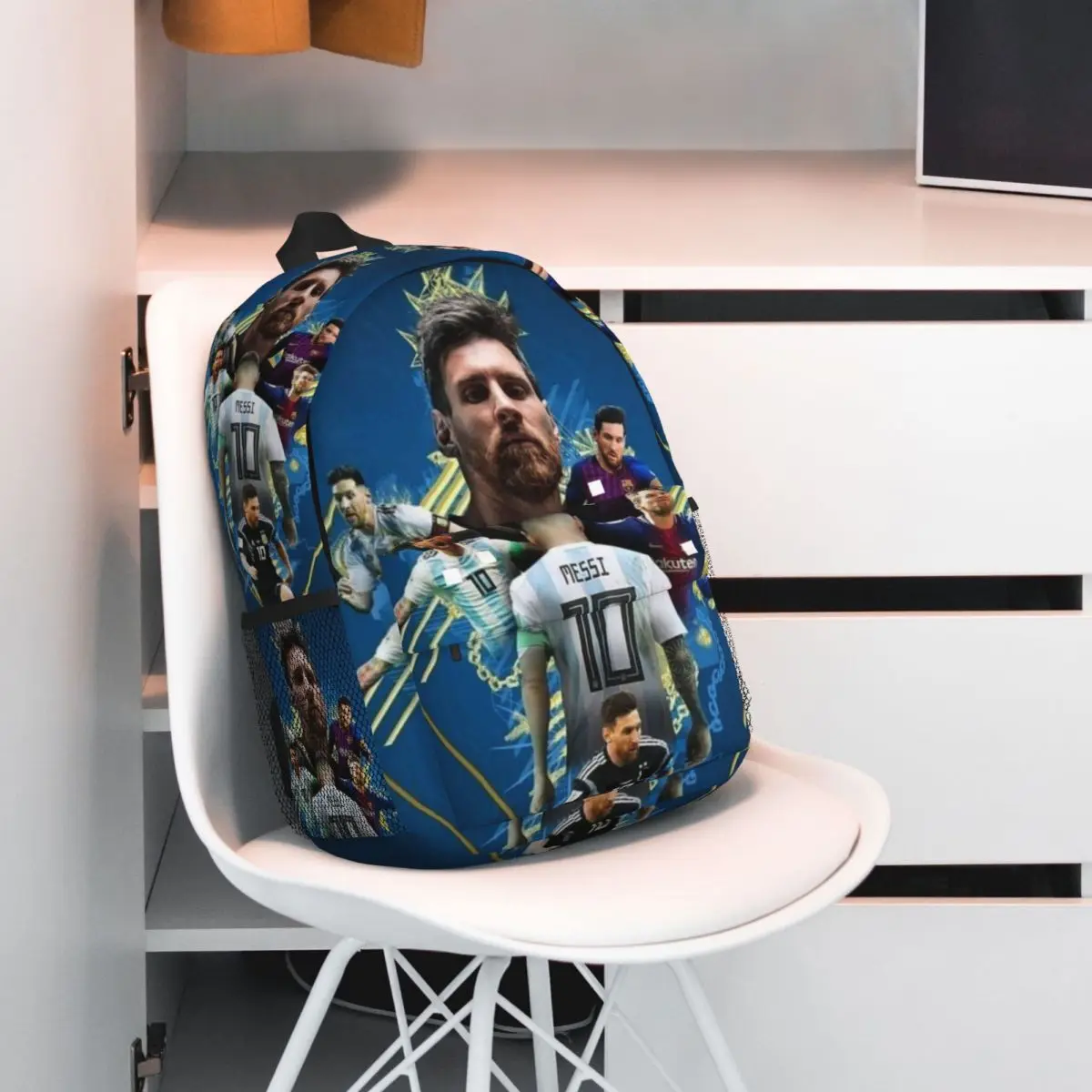 L-Lionel-La-Pulga-Messi-i Printed Lightweight Casual Schoolbag For School, Outdoor, Shopping, Office 15inch