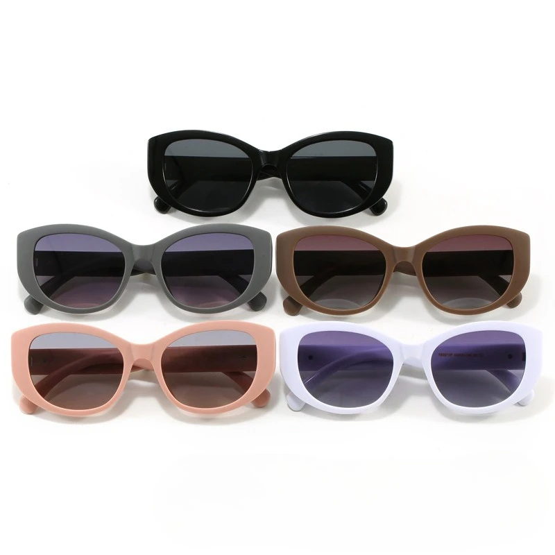 الرجعية خمر Cateye النظارات الشمسية الصغيرة النساء الرجال العلامة التجارية مصمم نظارات شمسية الإناث الصيد إطار أسود عدسة نظارات القيادة UV400