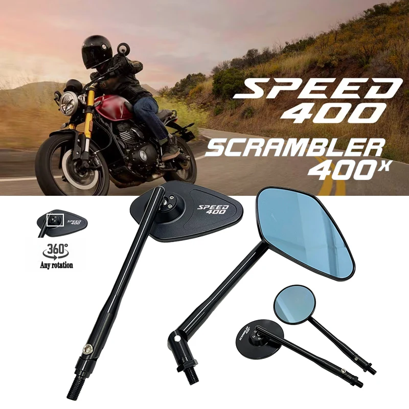 

2025 New Motorcycle Handlebar Mirror Retrofit Rear View Mirror ForSpeed 400 Scrambler 400 X 2024-