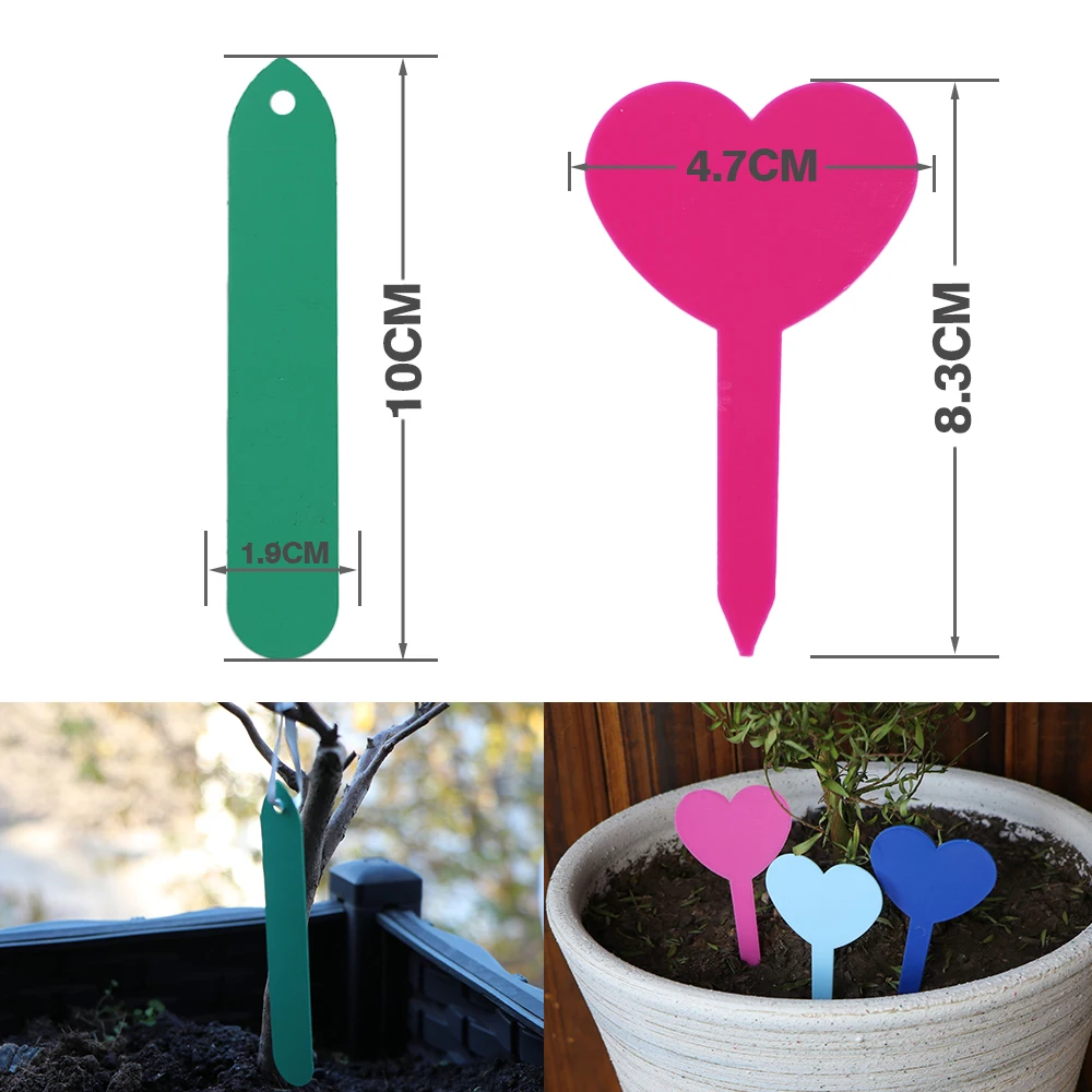 30-50Pcs 2 Type PVC Planting Tags Waterproof Reusable Seedling Stake Tags for Garden Flower Vegetable Tree Identification Sign