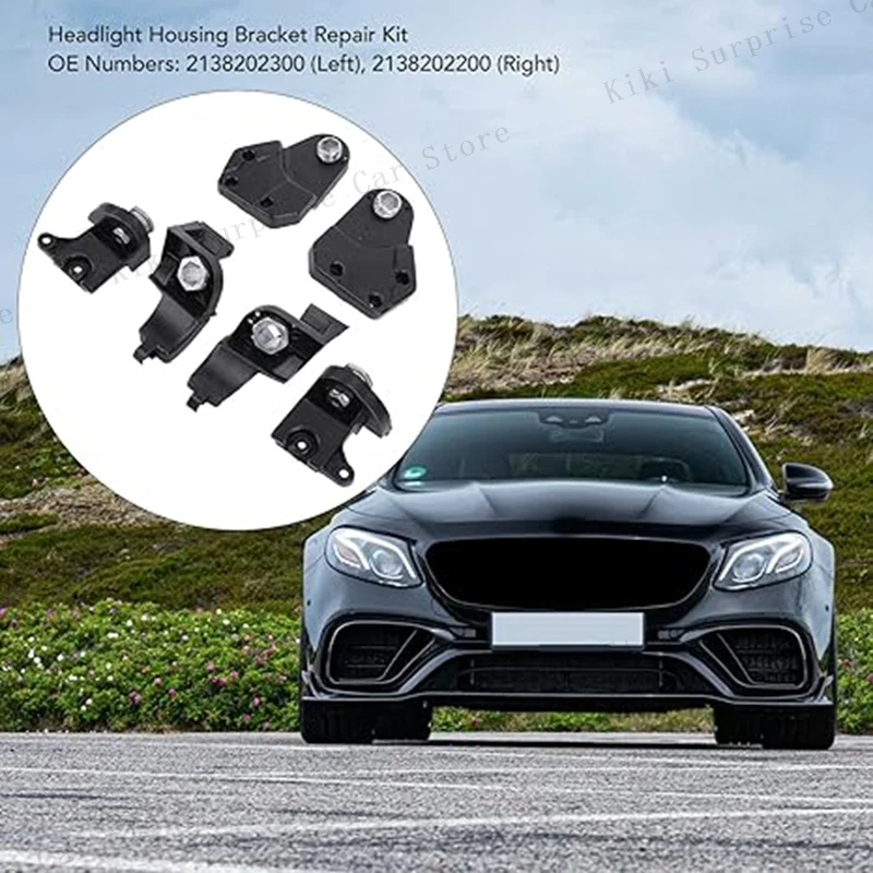 2138202300 2138202200 Headlight Repair Bracket Protection Ring Headlight Bracket Repair Kit for Benz E-Class W213 2016-2018