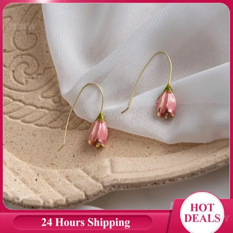 Earrings Versatile Style Handmade Unique Gift For Vintage Trendy Trend-setting Romantic Exquisite Craftsmanship Tulip