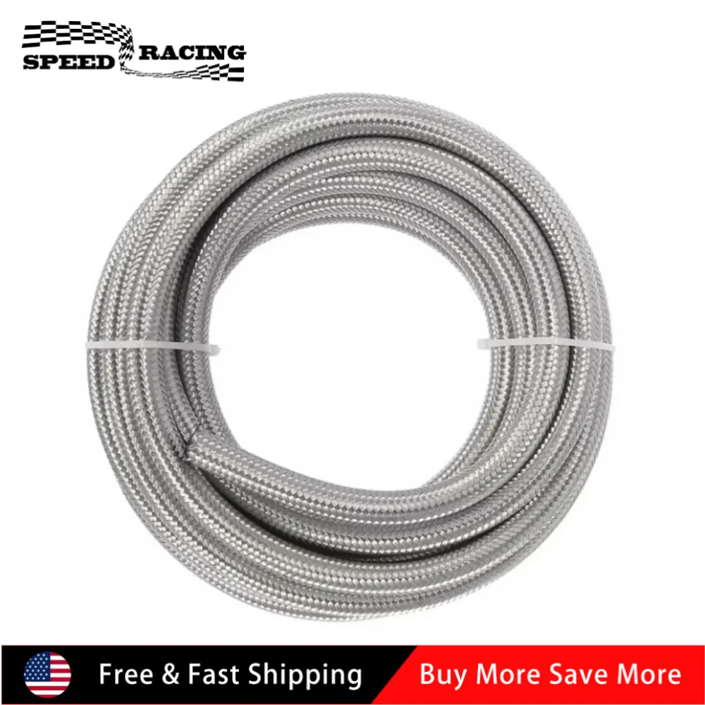 

Универсальный 1 м 1,5 м AN6 топливный шланг из нержавеющей стали, плетеный масляный газ CPE для тормозных жидкостей, неэтилированный бензин, метанол, вода, масло