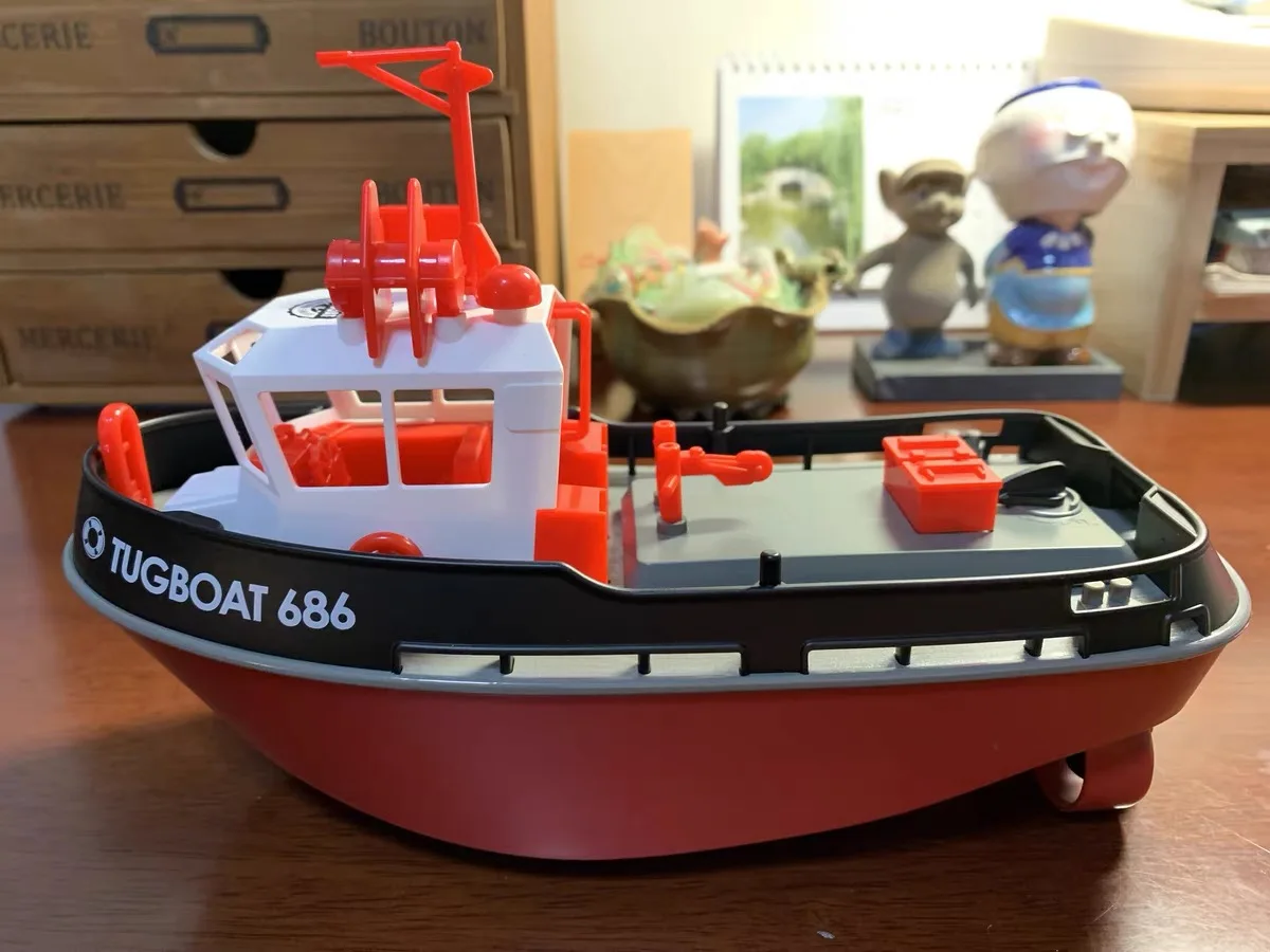 

1:72 Rc Tugboat 686 симуляция Красного огня лодка 2,4g долгая выносливость Беспроводная электрическая модель пульта дистанционного управления игрушка уличная рыболовная лодка