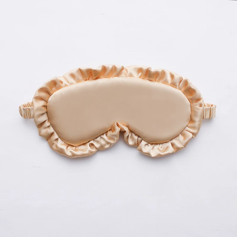 Silk Ruffle Sleep Eye Mask Eye Protection Travel Soft Sleeping Shading Eye Covers Multicolor Eye Patches For Woman Man image 3