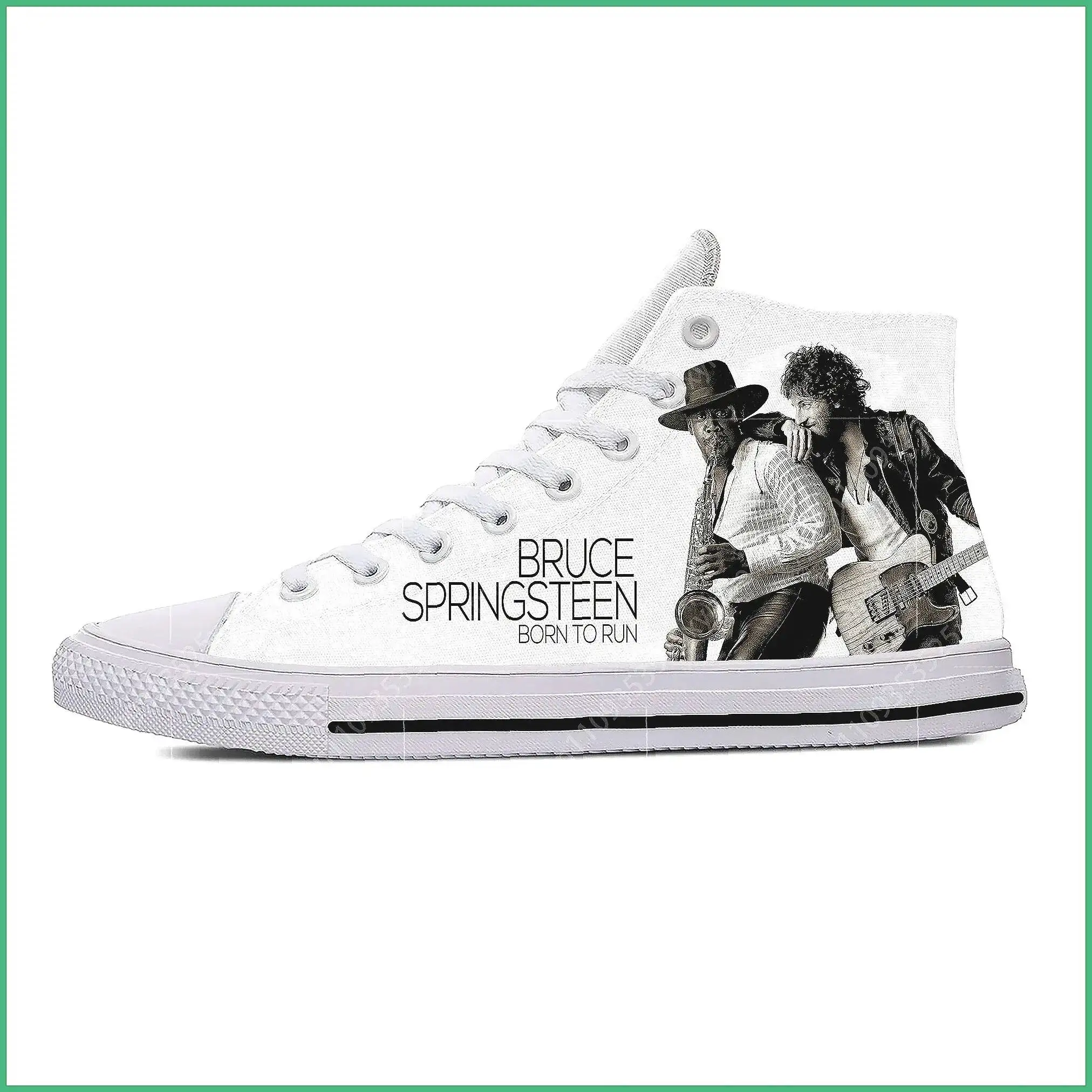 Born To Run 3D Print High Top Sneakers, Lightweight Canvas Running Shoes For Men Women Teens