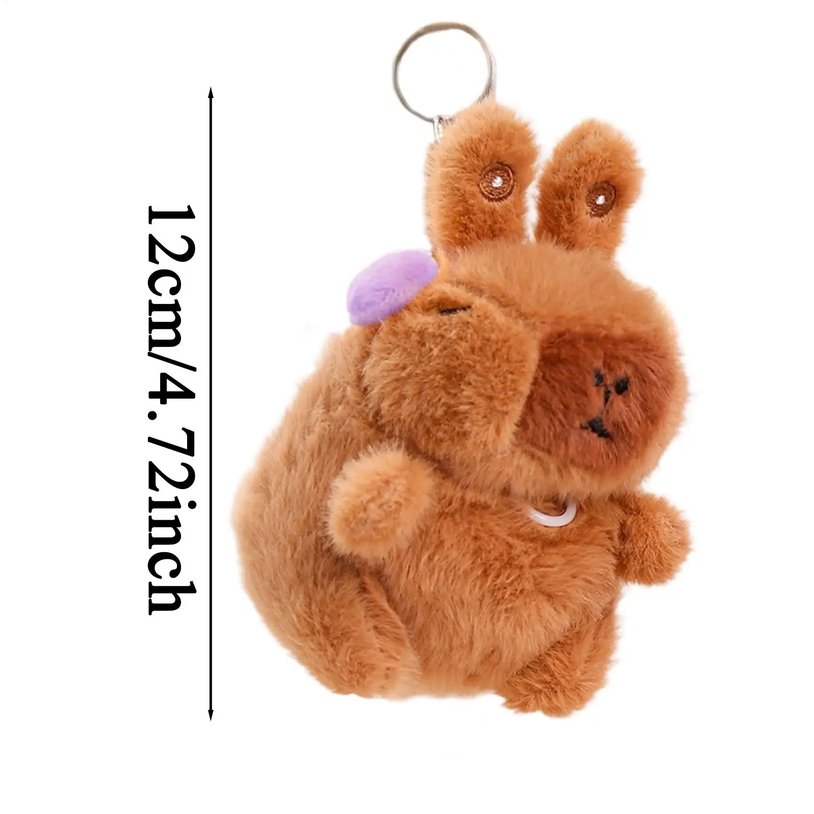 Chaveiro de pelúcia bonito chaveiro com corda de tração mochila de pelúcia chaveiro pingente para adultos meninos meninas mochila bolsa de bagagem