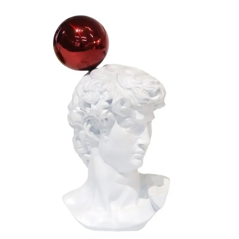 Nordic Creative Ball David Figure Sculpture Home Living Room Entrance TV Cabinet Artwork Decorative Ornament