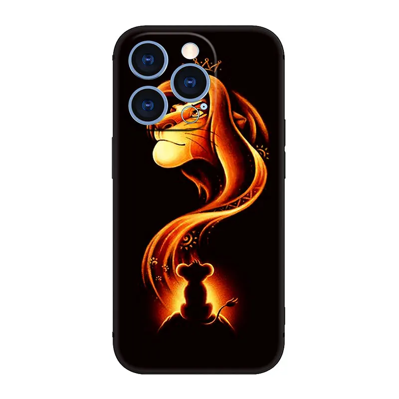 Disney The Lion King Phone Case For Apple iPhone 14 13 12 Mini 11 Pro XR X XS MAX 6S 7 8 Plus 5S SE 2020 2022 Black Cover