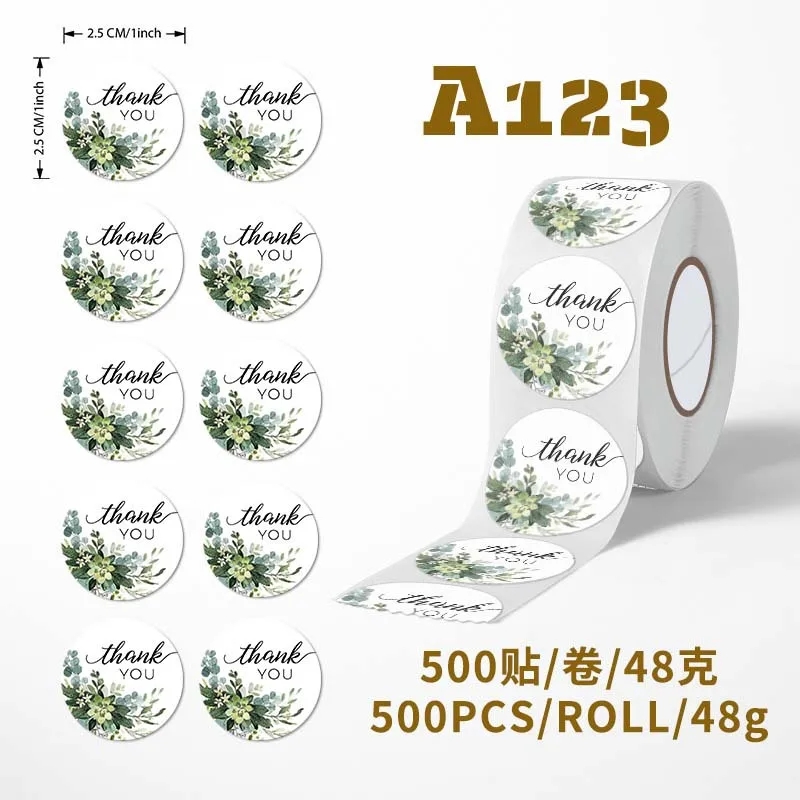 500pcs Multiple Options Thank You Stickers Self Adhesive Sealing Labels Gift Packaging Envelope Stickers Decor Aesthetic Sticker