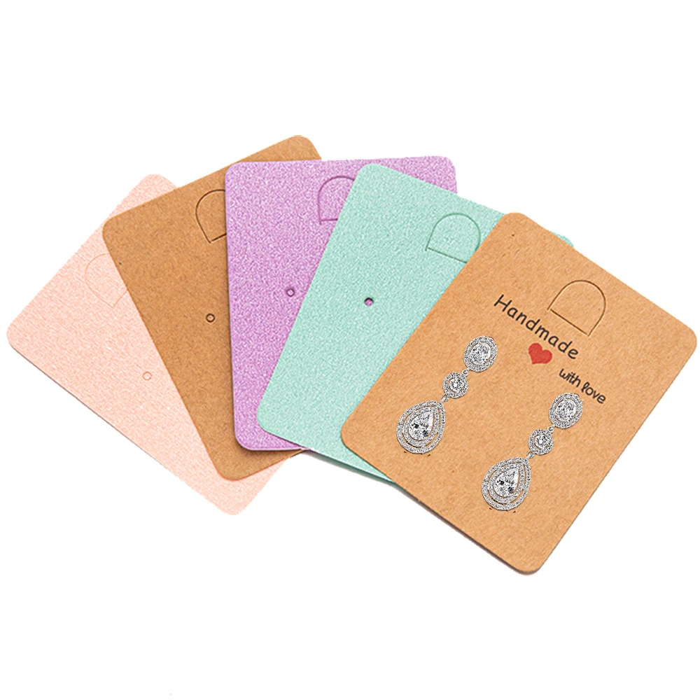 50 pezzi rosa orecchino Display titolare della carta borse per Stud ciondola orecchio gioielli vendita espositori piccole imprese forniture di imballaggio