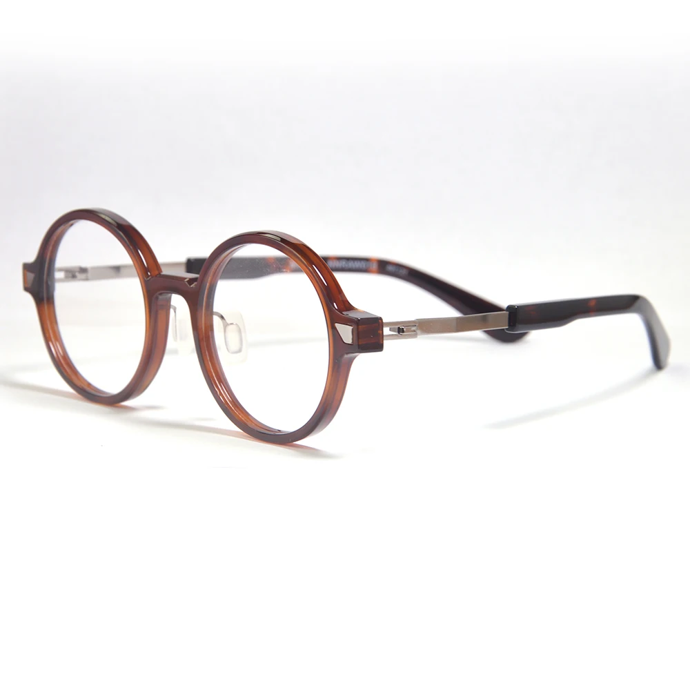 

Трендовые оправы для очков из ацетата с большой круглой оправой для женщин, круглые очки большого размера для мужчин, немецкий дизайн, гибкая по рецепту