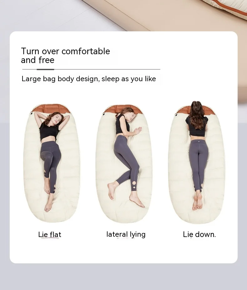 Lohascamping Erwachsenen-Daunenschlafsack Maschinenwaschbar Ultraleichter 3-Jahreszeiten-Schlafsack für Zuhause, Reisen und Camping – Detail 5