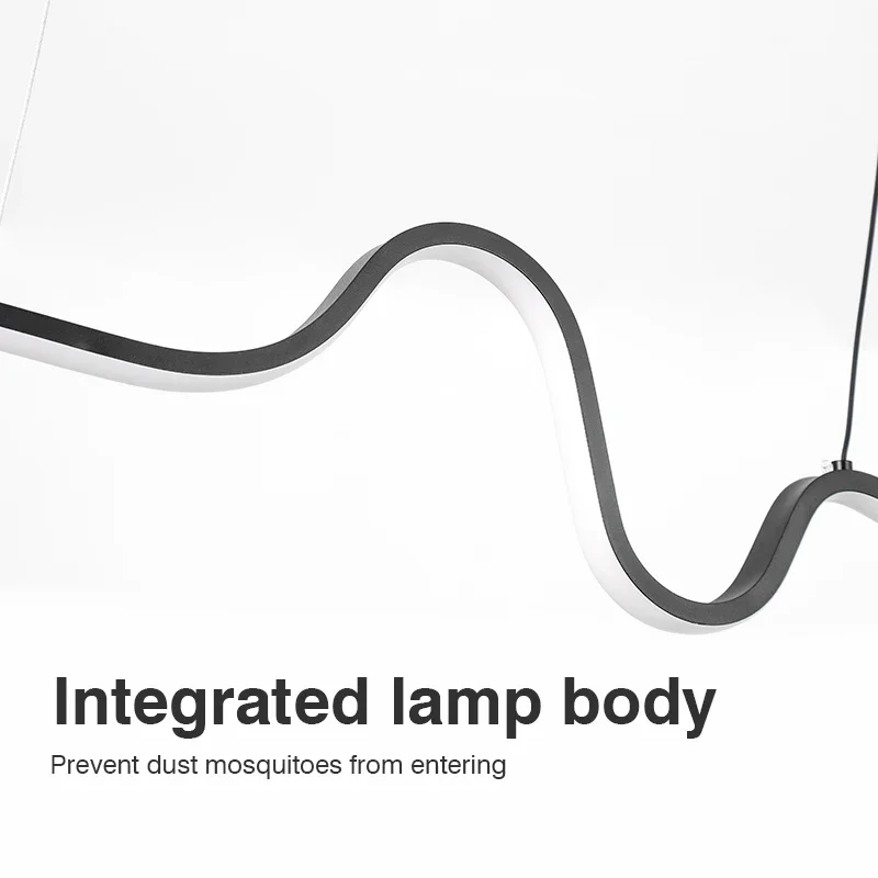 

Nordic Minimalist Linear LED Pendant Light Luxury Hanging Chandelier For Tubular Restaurant Kitchen Office Coffee Indoor Lamps