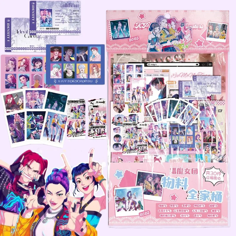 

30pcs KPop Demon Hunters Postcards Transparent Cards Bookmarks Souvenir Fans Collection Poster Photo Paper Bookmark Gift Box