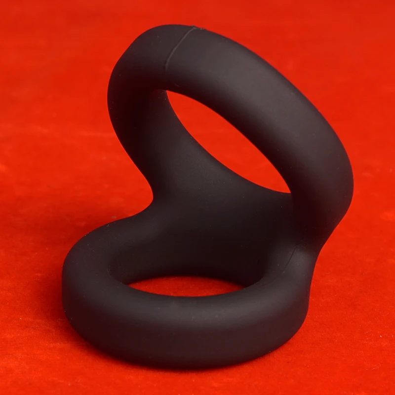 Anello per pene doppio spesso per pene e testari scroto, anelli per pene in silicone, cockring a doppio anello, giocattoli sessuali per uomo