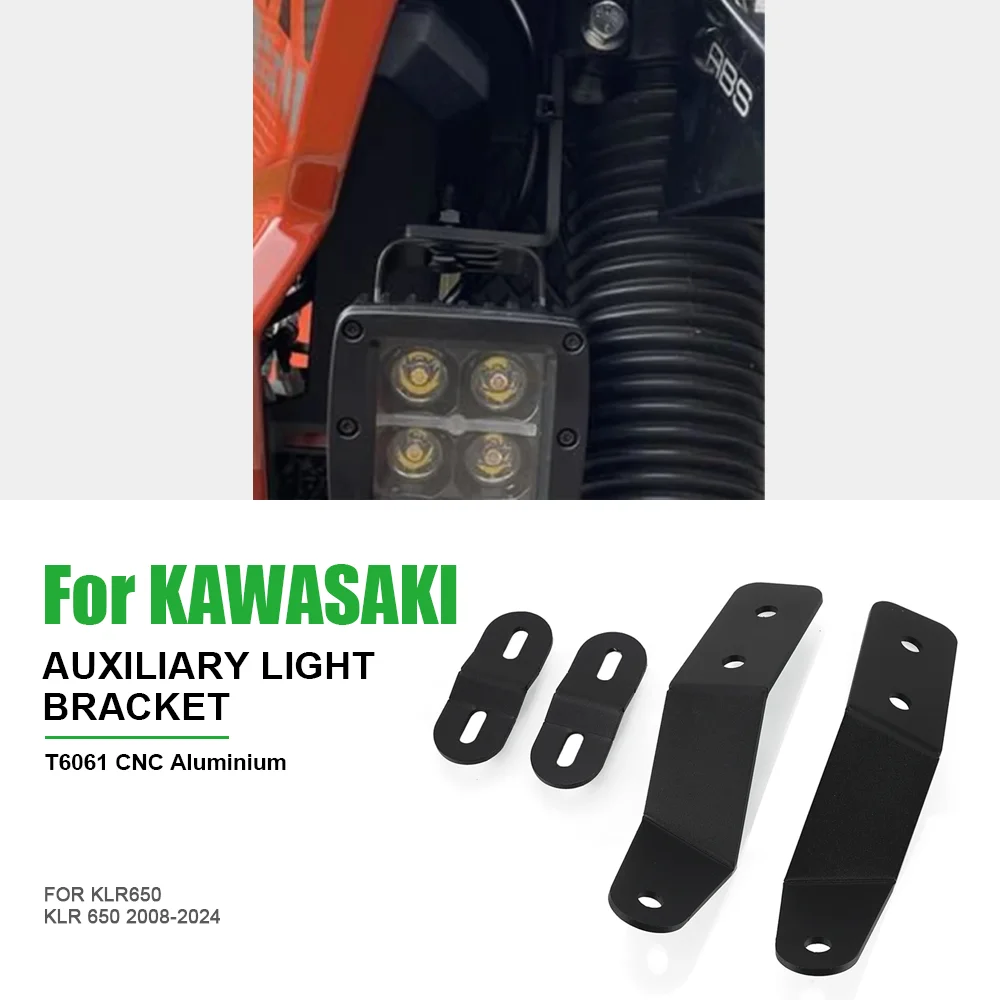 For KAWASAKI KLR650 2008--2019-2020-2021-2022-2023-2024 Auxiliary Lights Bracket Fog Lights Bracket Lower Driving Light Mount