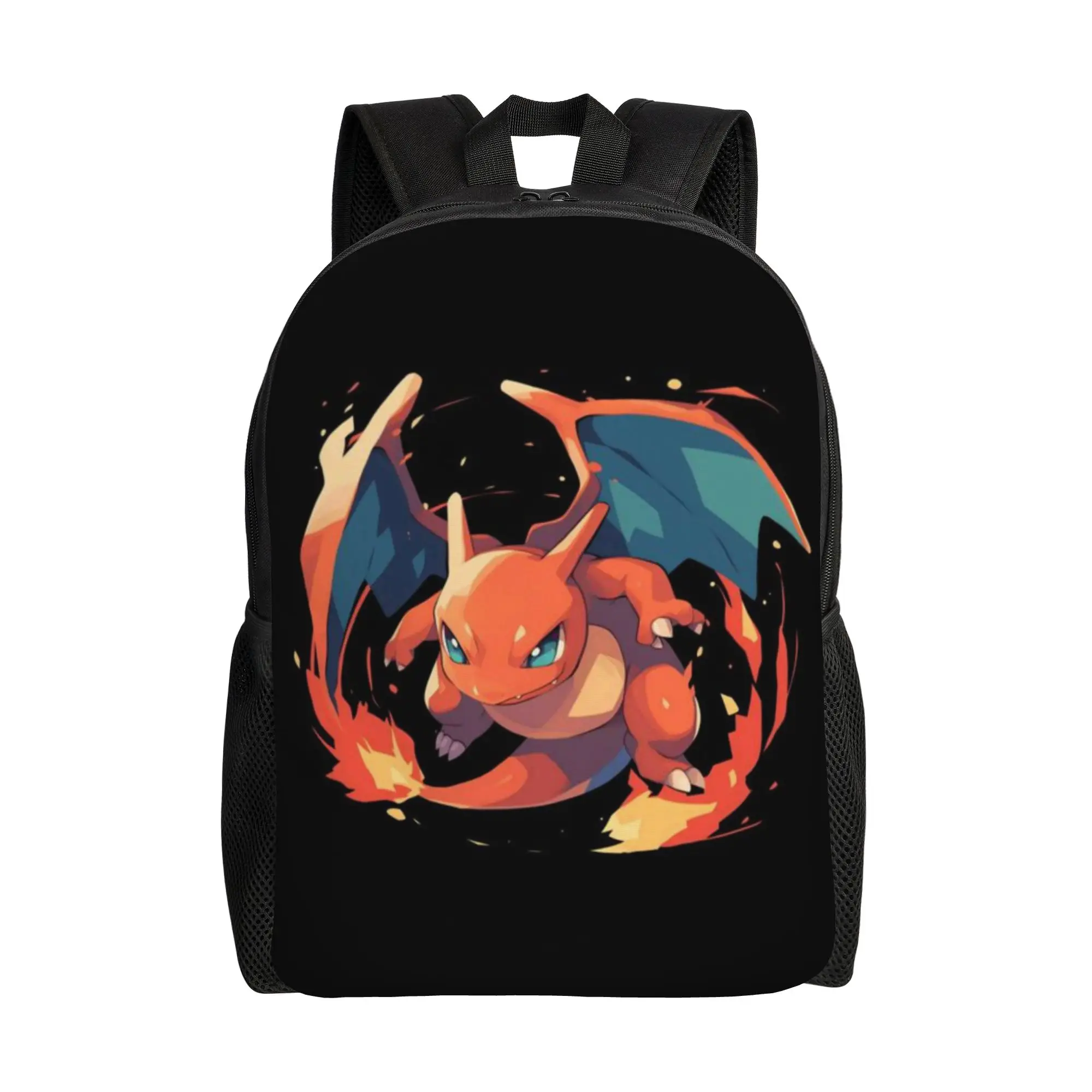 

Back to school season Black Knapsack Charmander Couple Solid Backpack