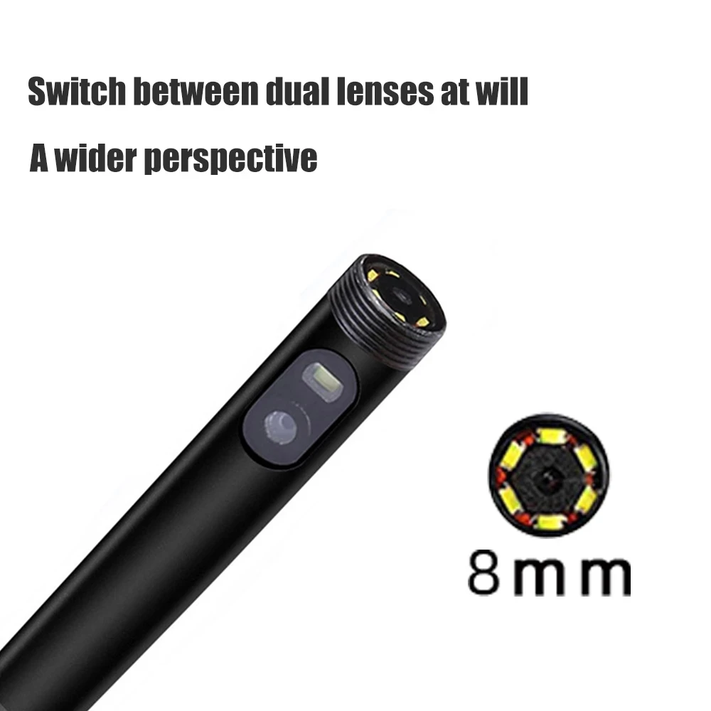 Dual Lens Car Endoscope Camera 8mm Type C USB Connect Boroscope Flexible Camera Pipe Inspection Screen for Android Phone
