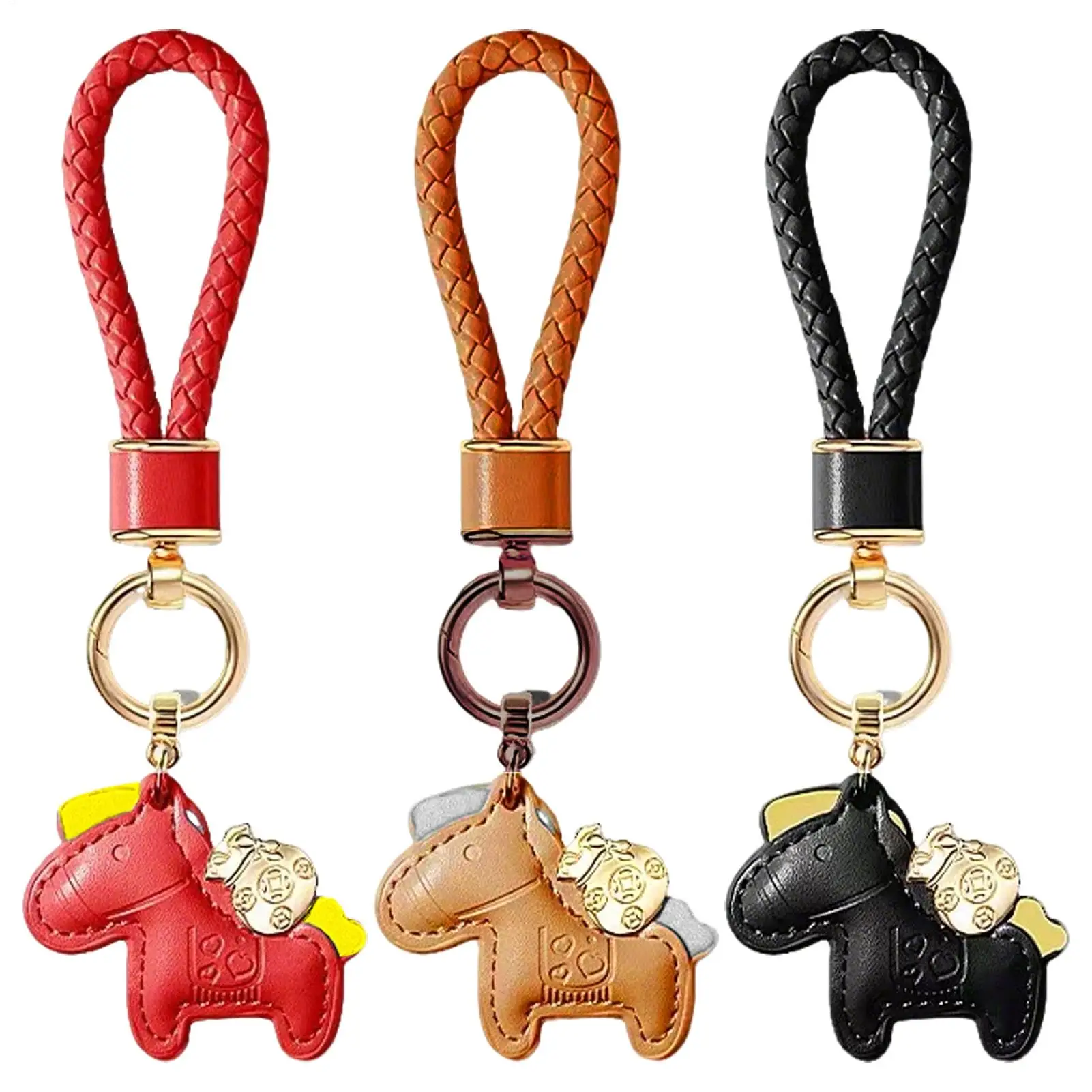 Llavero de Cuero con el Signo del Zodiaco del Año del Caballo 2026, Adorno para Cartera, para Niños, Adolescentes, Adultos, Coleccionistas, Accesorio para Coche, Mochila, Maleta