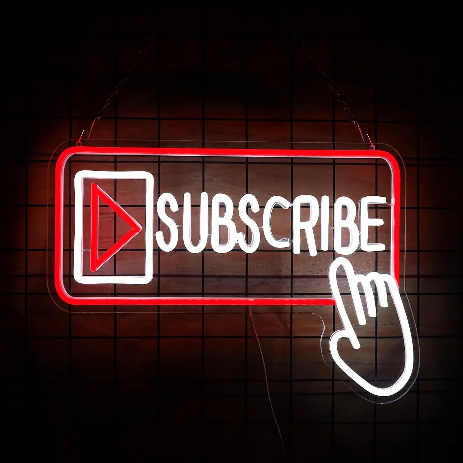 

Subscribe Neon Sign Stylish Play Button Wall Light USB LED Neon Light Content Creator Room Gaming Room Bedroom Decoration Gift