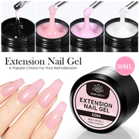 BORN PRETTY 30ml Clear Nude Pink Milky Jelly White Hard UV Extension Gel Nail Polish  Color Soak Off Construction Gel