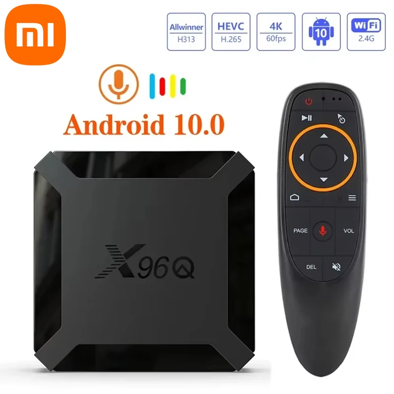 

Xiaomi X96Q TV Box Android 10 2GB 16GB H313 Quad Core 4K 60fps Smart TVBOX Wifi Google Player Youtube X96 1GB 8GBSet Box