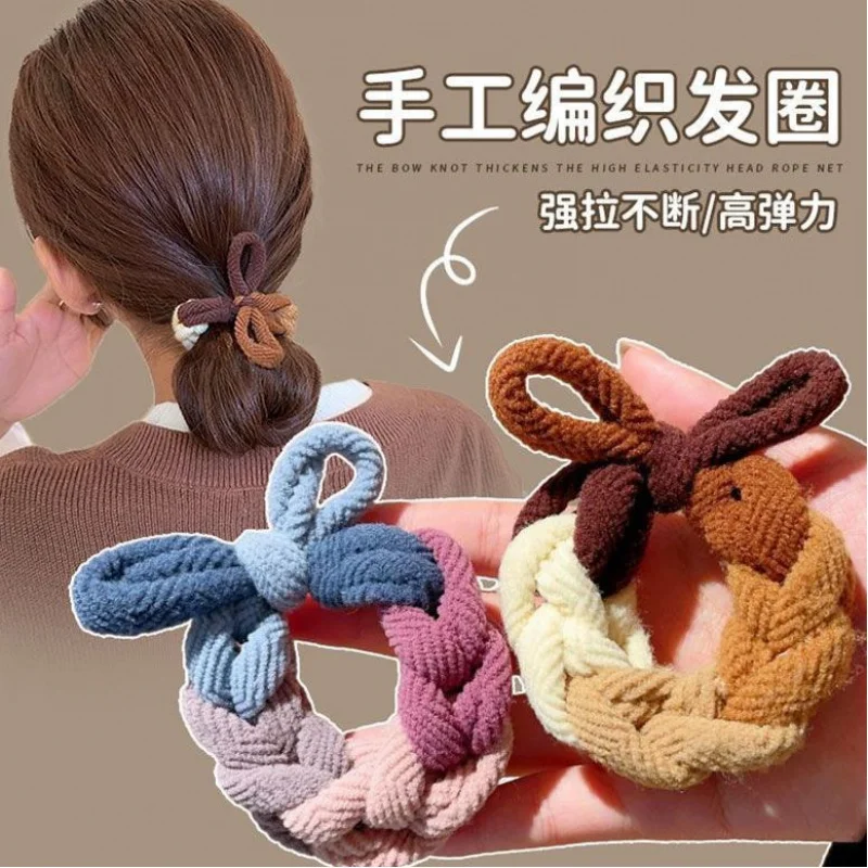 

2Hair Tie Bun Hair Ring for Women High Elasticity Durable Hair Rope Simple Hair Band Hair Accessory