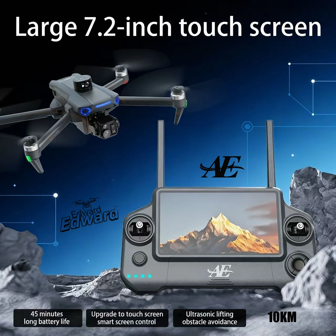 

2025 Edward Original GPS Drone 8K Camera HD Large Screen Three Axis Universal Frame Laser Obstacle Avoidance Airdrop
