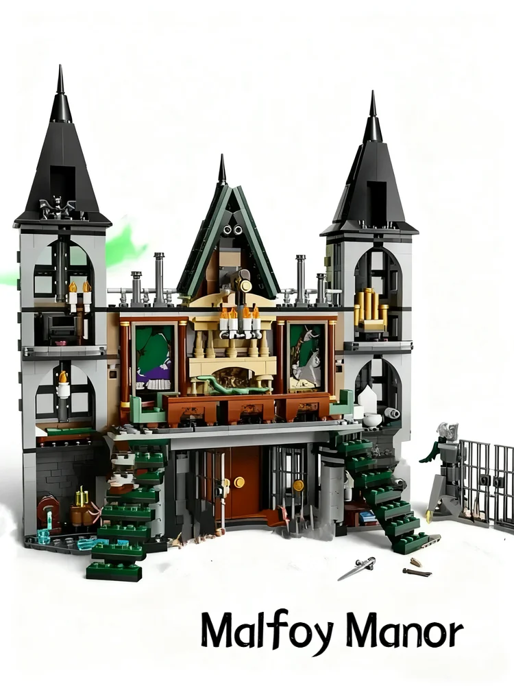 Hot Toys Neu 1610 Teile Harry Potter Zauberwelt Malfoy Manor Modellbausatz Abenteuer-Spielset als Dekoration und Geburtstagsgeschenk