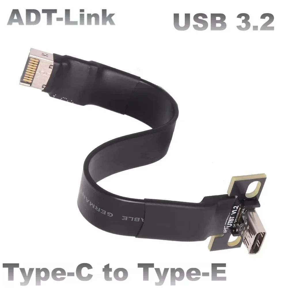 Internal USB 3.2 Gen2x2 Type-C Female to Type-E Male Expansion Adapter Shielded Flat Ribbon Cable ITX/ATX Motherboard A4 Adapter