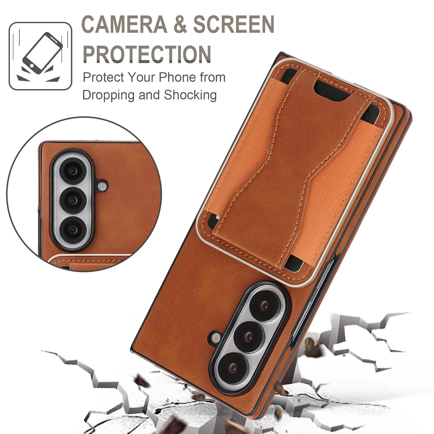 2 في 1 بطاقات جلدية مغناطيسية قوية Solt حافظة لهاتف سامسونج Z Fold 7 6 5 4 3 مسنده شحن لاسلكي غطاء مقاوم للصدمات