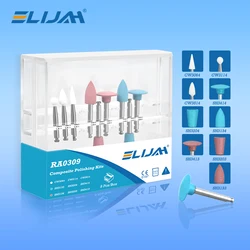 ELIJAH 9PCS/Box Composite Polishing Kit RA 0309 RA0109 For Low Speed Handpiece Contra Angle Ceramic Silicone Rubber Polishers