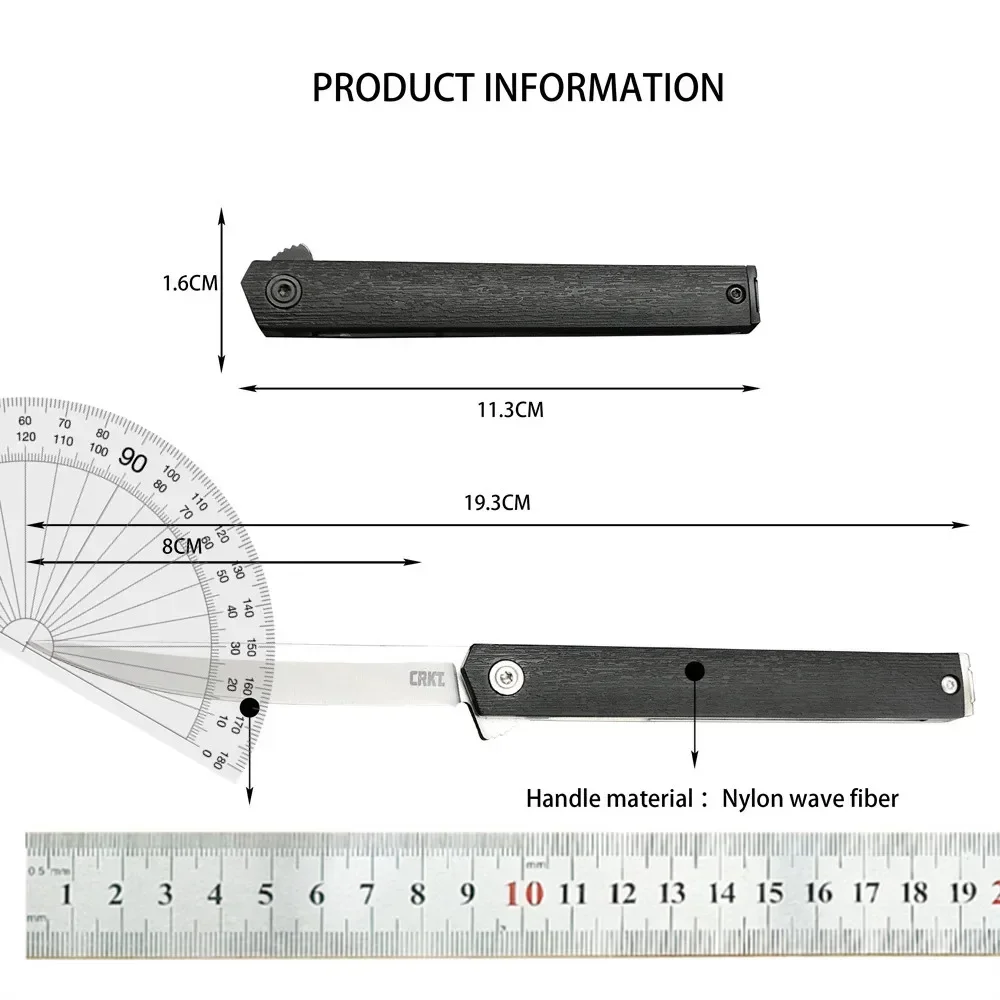 Outdoor CR 7097 Pocket Folding Knife 8Cr13Mov Blade Nylon Wave Fiber Handle Camping,Hiking Self-defense Survival EDC Tool