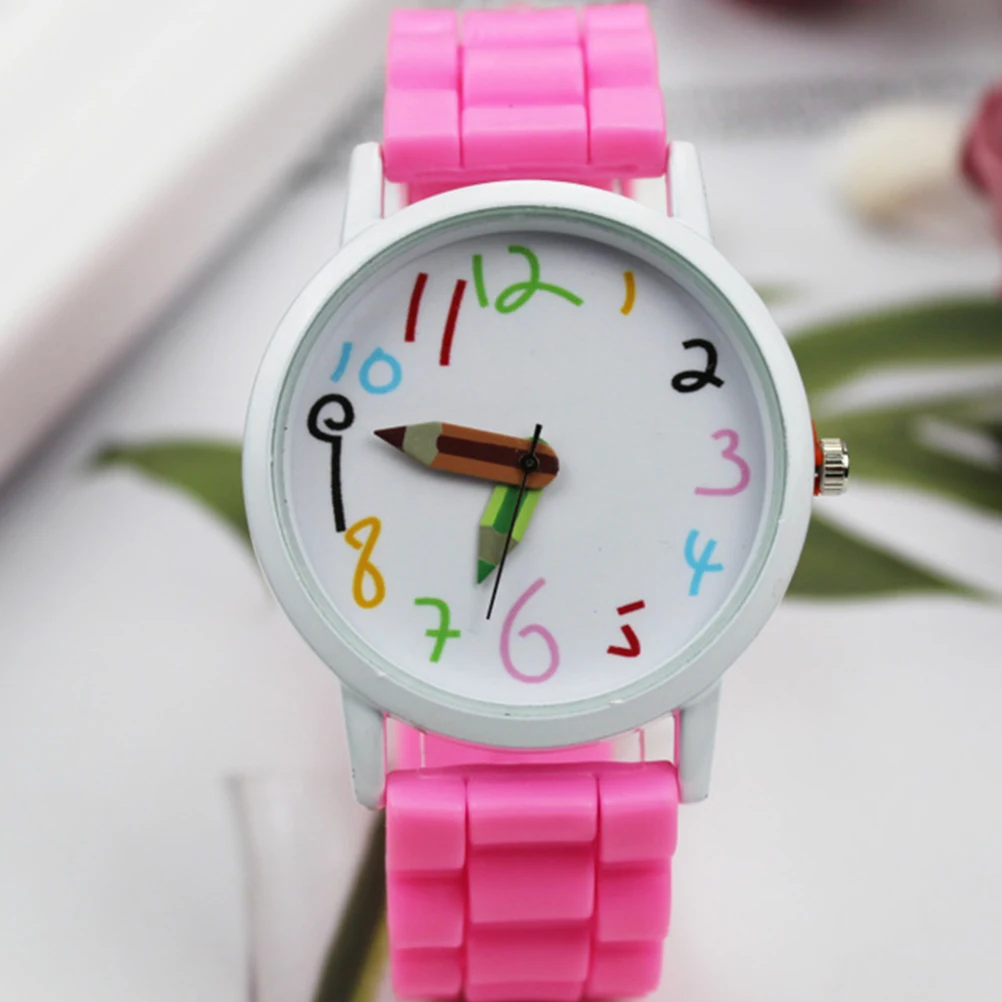 

Lovely Children's Premium Cartoon Quartz Time Learning Pencil Unique Design Pink Durable Safe Accurate Perfect Gift for Children