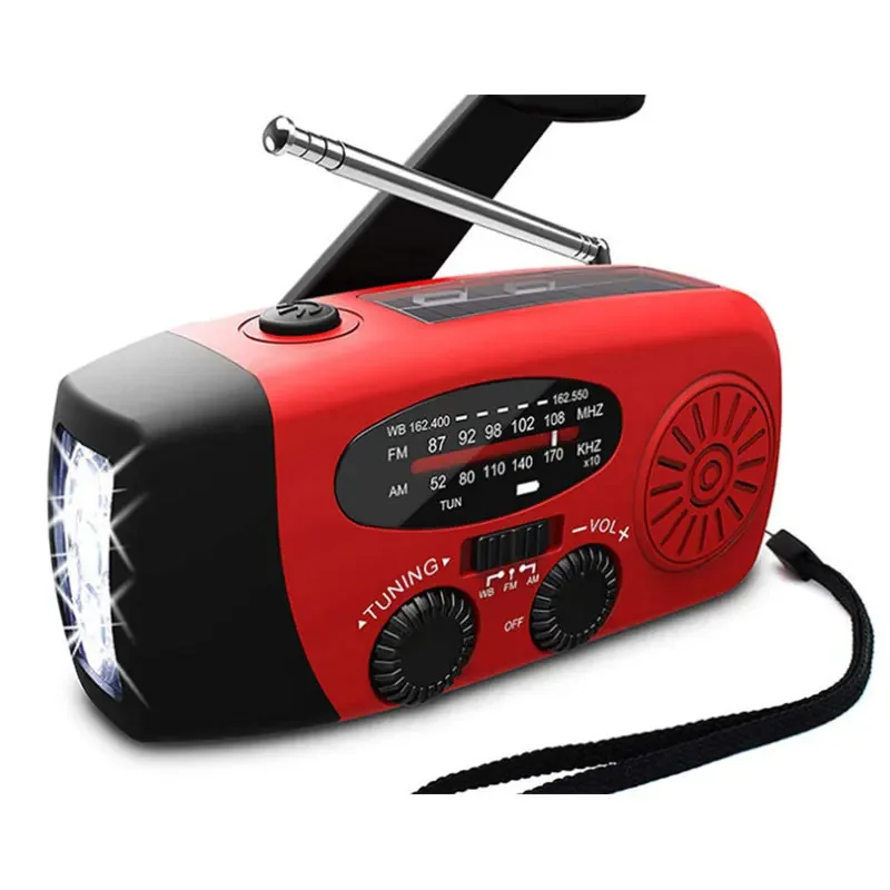 

USB Charging Radio Flashlight Torches Emergency Weather Portable Hand Crank Radio Multifunctional Fm/am Radio Solar Hand Crank