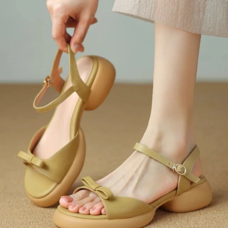 

Fashionable Thick Heel Sandals Women's New Style Spring Summer Comfortable Wear Outdoor Roman Shoes with Skirt Strap